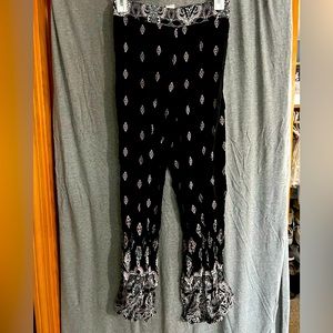 Black and pink boho flowy pants